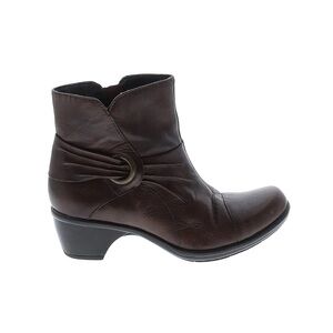 Clarks Brown Leather Ankle zip Boots NEW